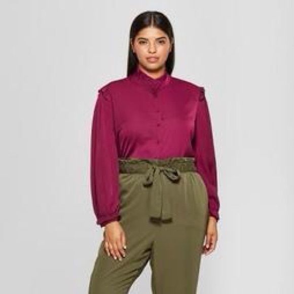 Who What Wear XL new plum blouse top - Picture 6 of 6